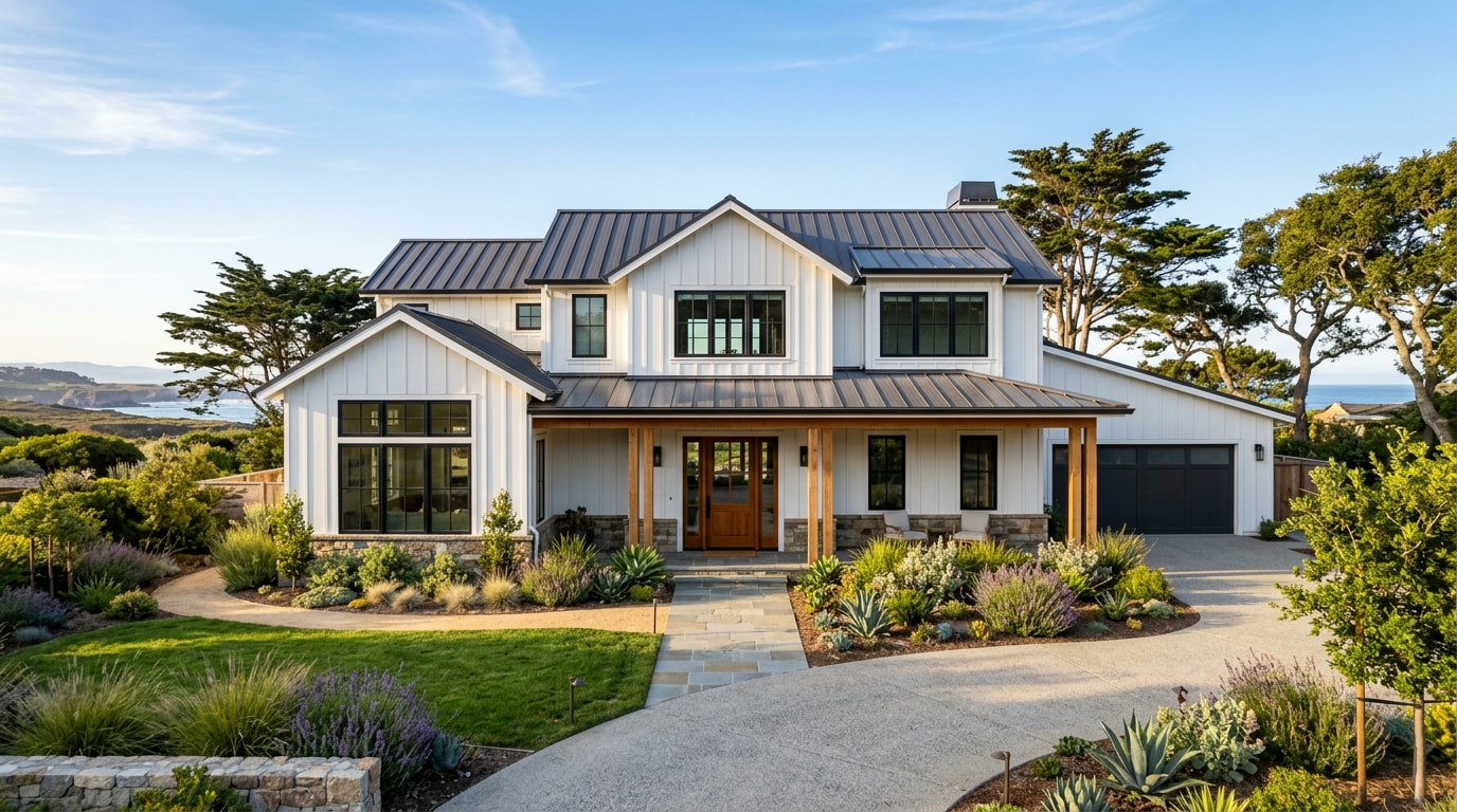 Newly completed custom new construction home in Monterey County, California