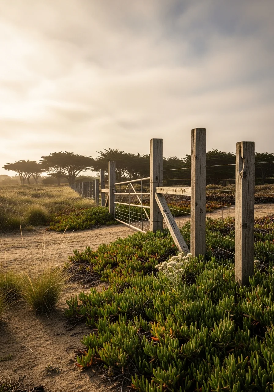 Monterey County inland property with mature oaks, open space, and rolling terrain typical of the county's rural areas.